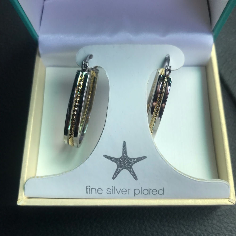 Silver and gold hoop earrings